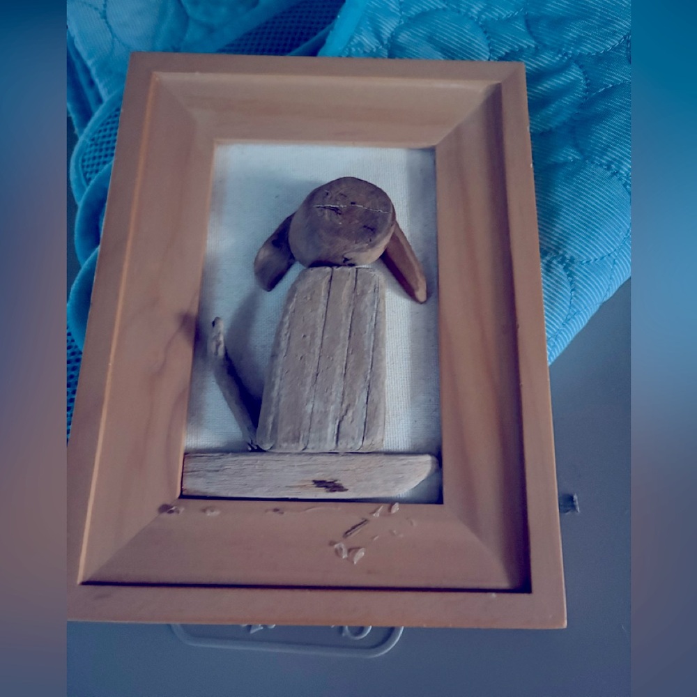 Rustic Wooden Dog Frame